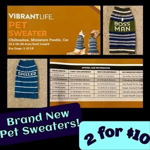 Brand New Pet Sweaters with Hole for Leash